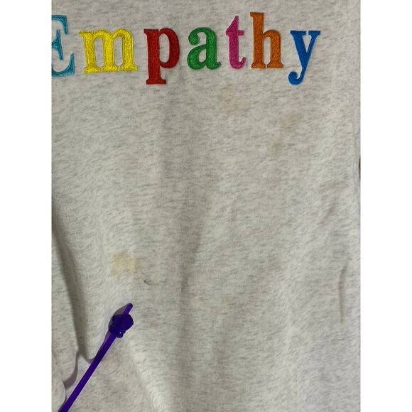 MAYFAIR Unisex Grey-Multicolor Empathy Always Embroidered Sweatshirt SZ OS - Picture 4 of 9